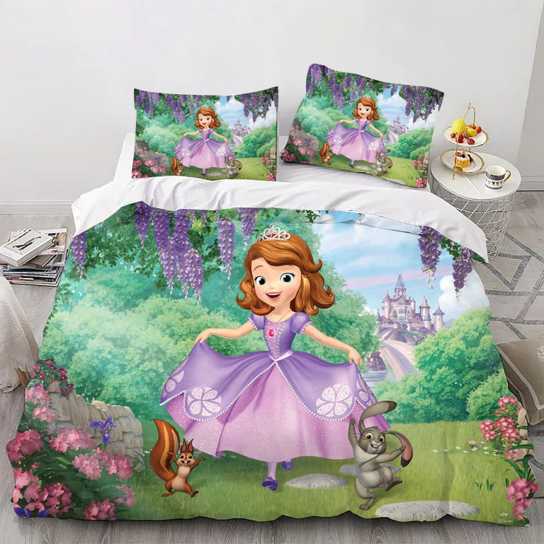 Cartoon Little Girl Princess Bedding Set