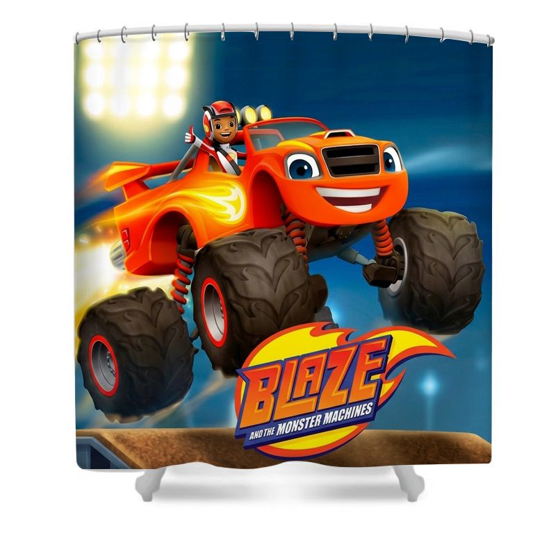 Cartoon Monster Race Truck Shower Curtain