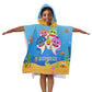Cartoon Sharks Family Hooded Towel