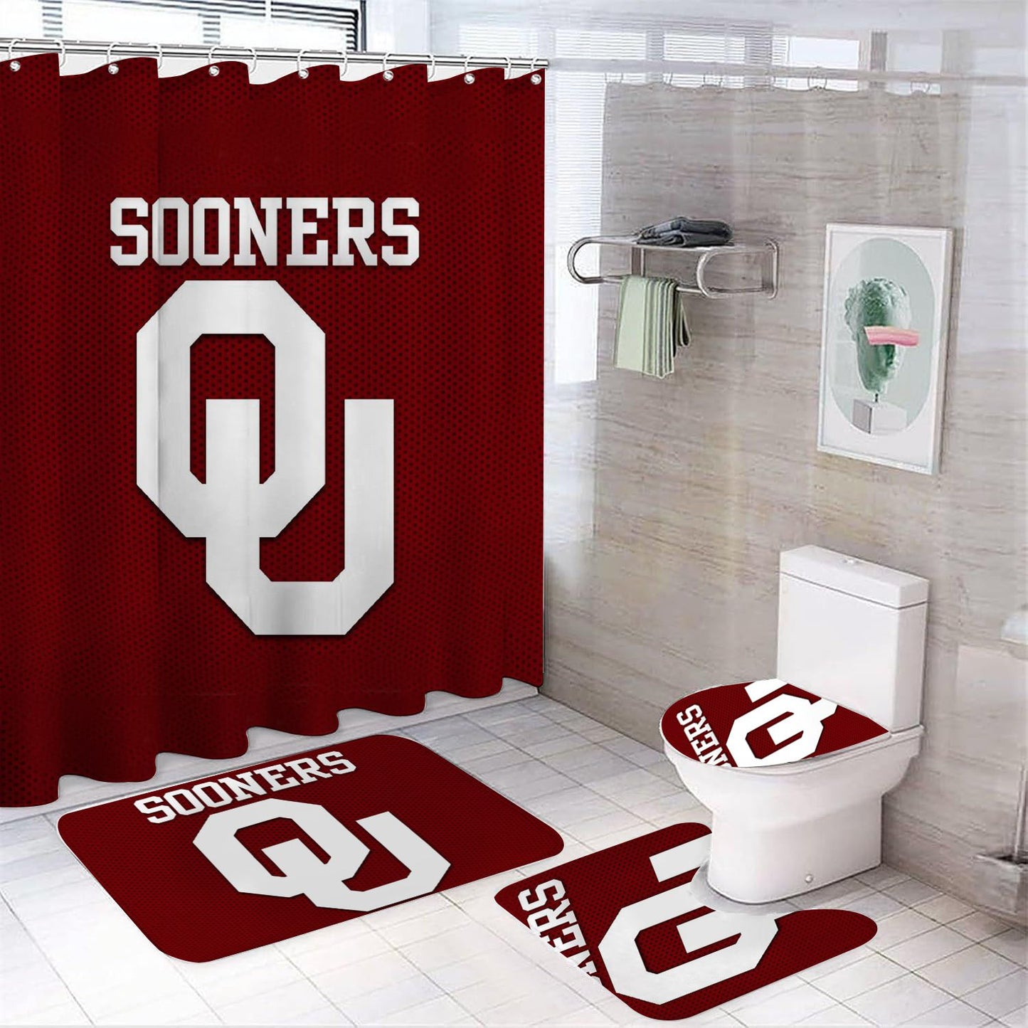 College Oklahoma Shower Curtain