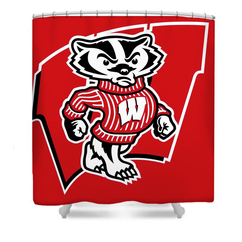 College Sport Badger Shower Curtain