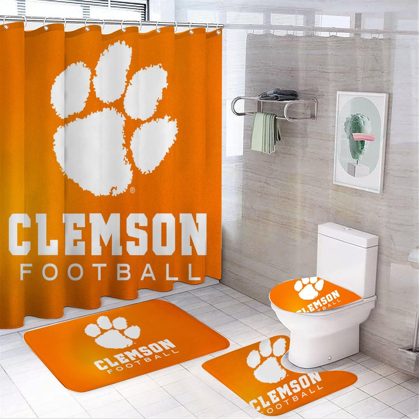 College Sport Clemson Shower Curtain