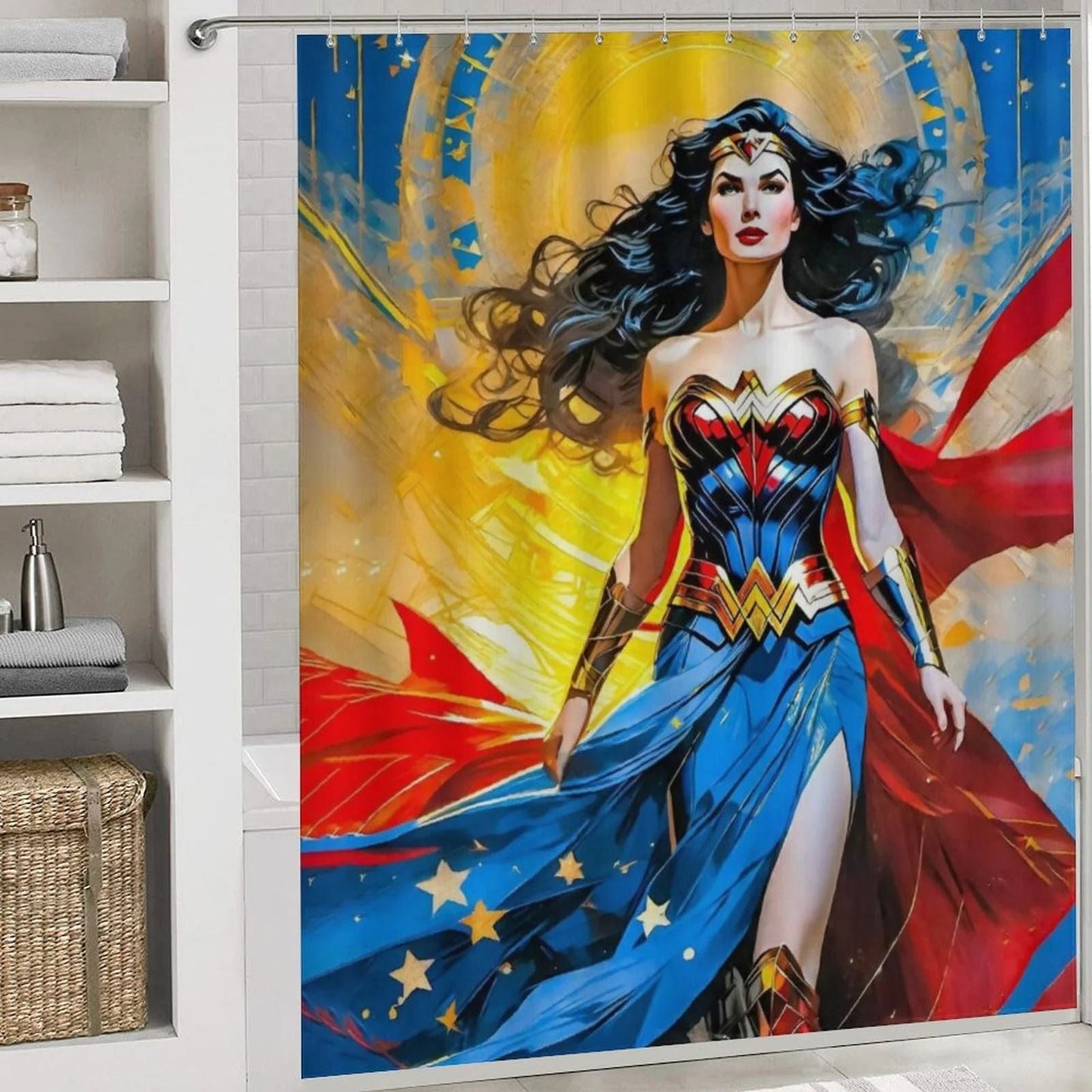Comic Superhero Anime Wonder Shower Curtain