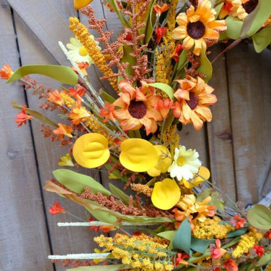 Fall Yellow Wildflower Sunflower Wreath