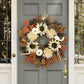 White Pumpkin Sunflower Fall Wreath