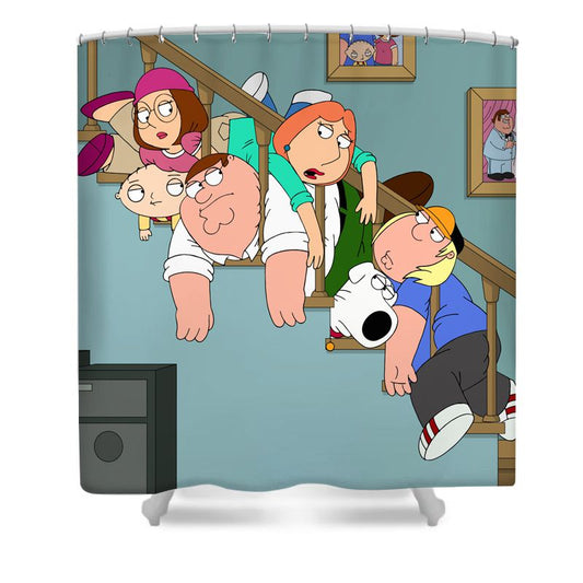 Family Animated Sitcom Shower Curtain