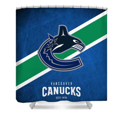 Ice Hockey Vancouver Blue Shower Curtain