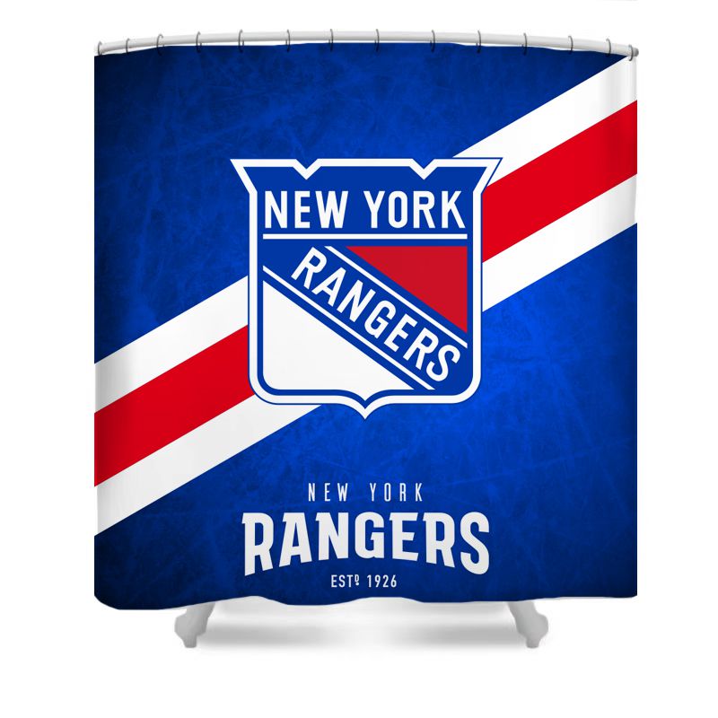 Ice Hockey New York Blue Shower Curtain