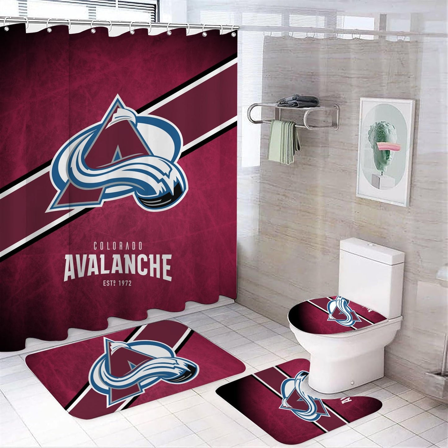 Ice Hockey Colorado Shower Curtain