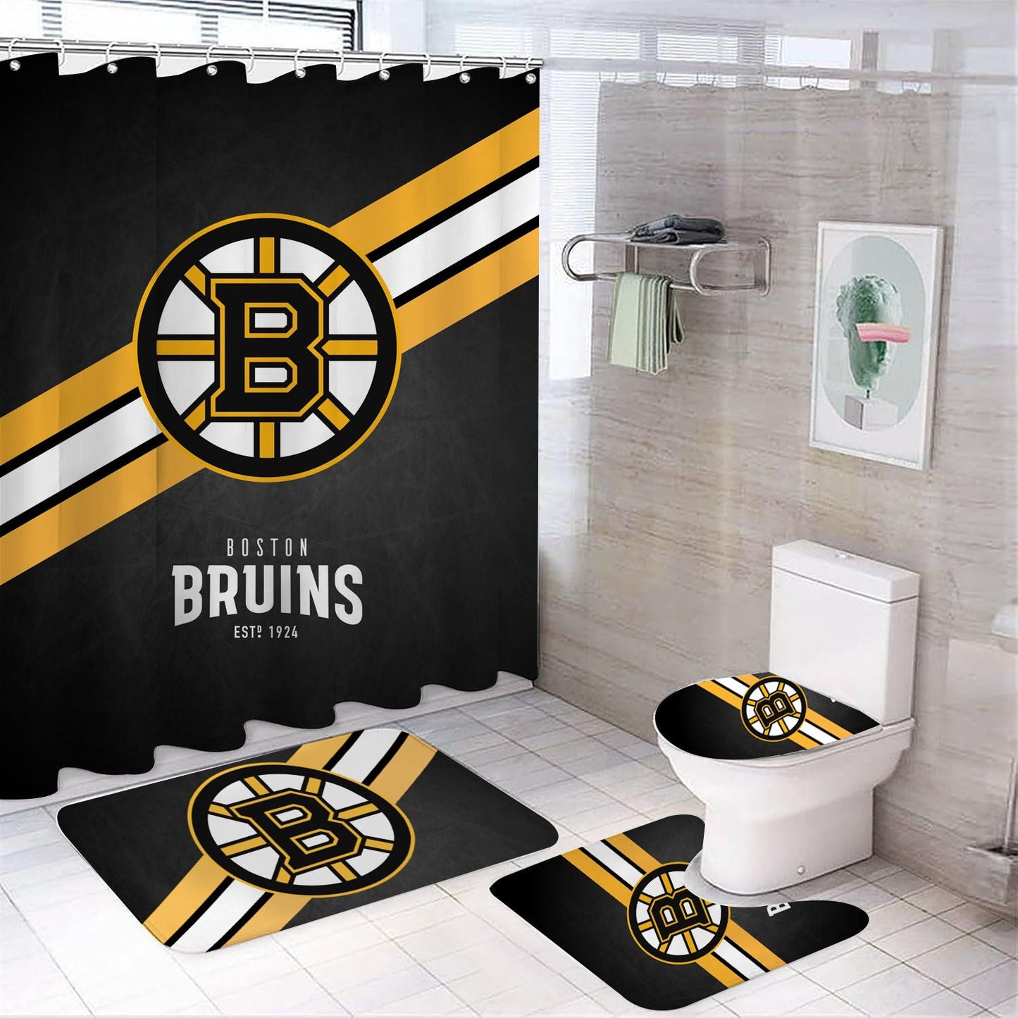 Ice Hockey Boston Shower Curtain