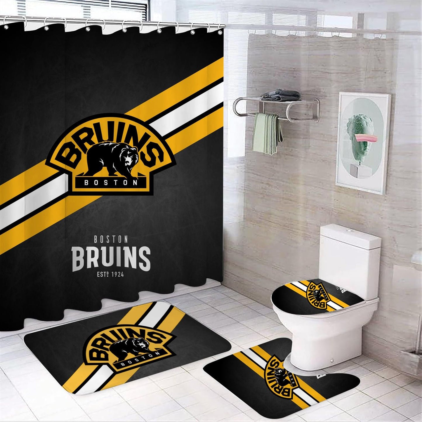 Ice Hockey Boston Shower Curtain