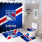 Ice Hockey New York Blue Shower Curtain