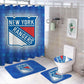 Ice Hockey New York Blue Shower Curtain