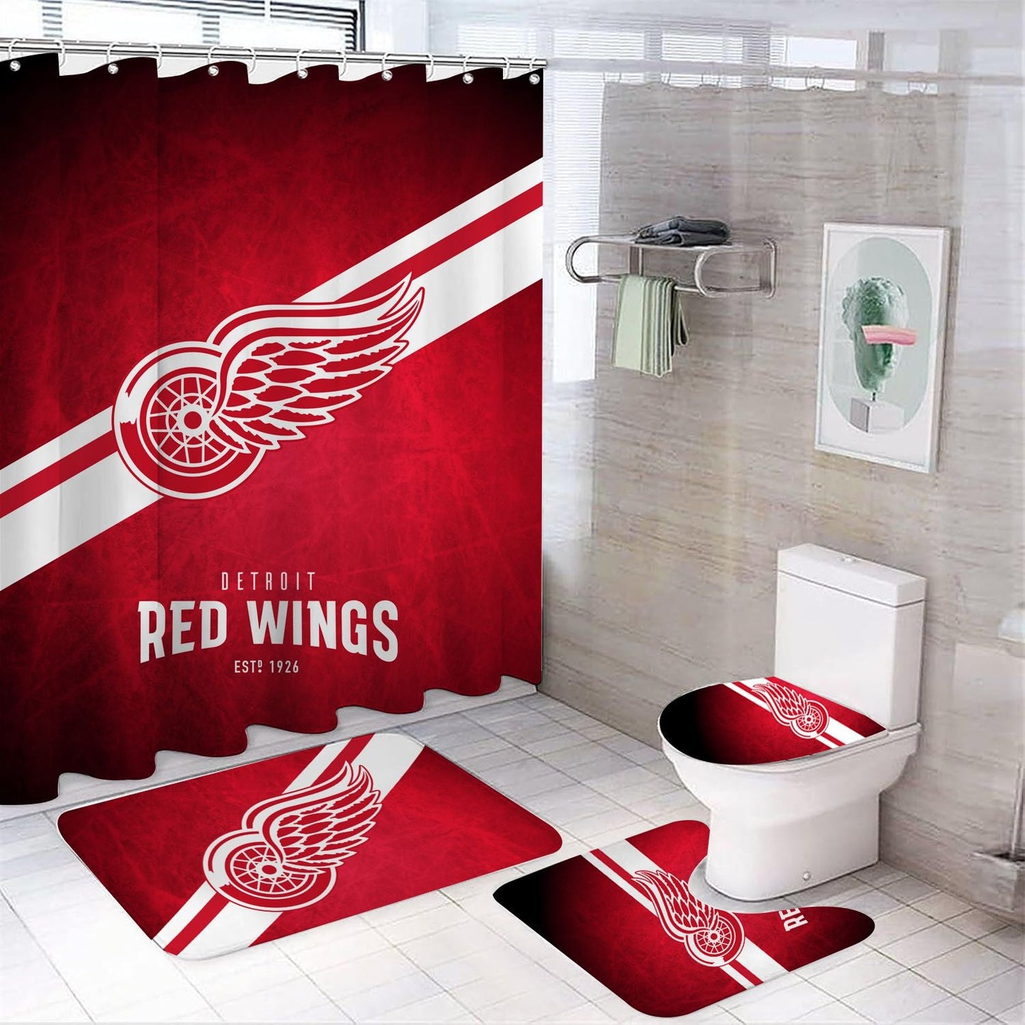 Ice Hockey Detroit Shower Curtain