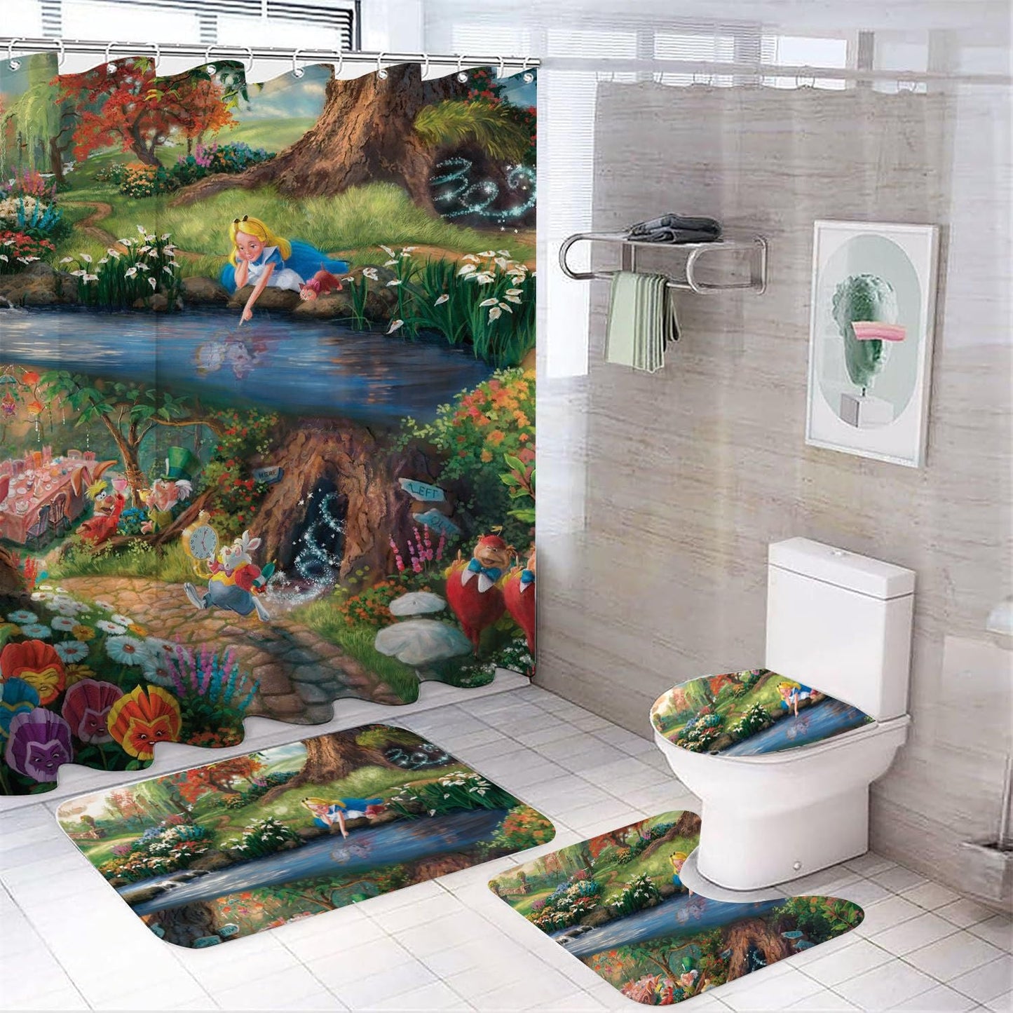 Kids Cartoon Magical Underland Shower Curtain