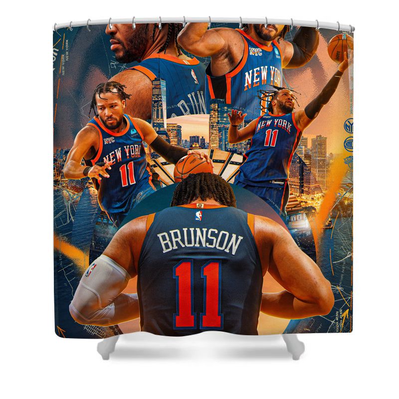 Knicks Number 11 Basketball Player Shower Curtain