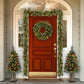 Detail Look - Light Up Christmas Tree Wreath with Rattan