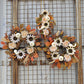 White Pumpkin Sunflower Fall Wreath