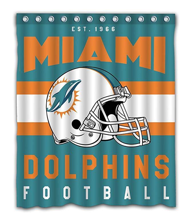 Northwest Football Helmet Flag Miami Dolphins Shower Curtain
