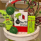 Green Christmas Plush Tiered Tray Decor - 6 Items