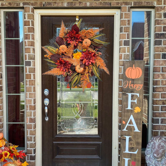 Fall Leaves Harvest Thanksgiving Wreath