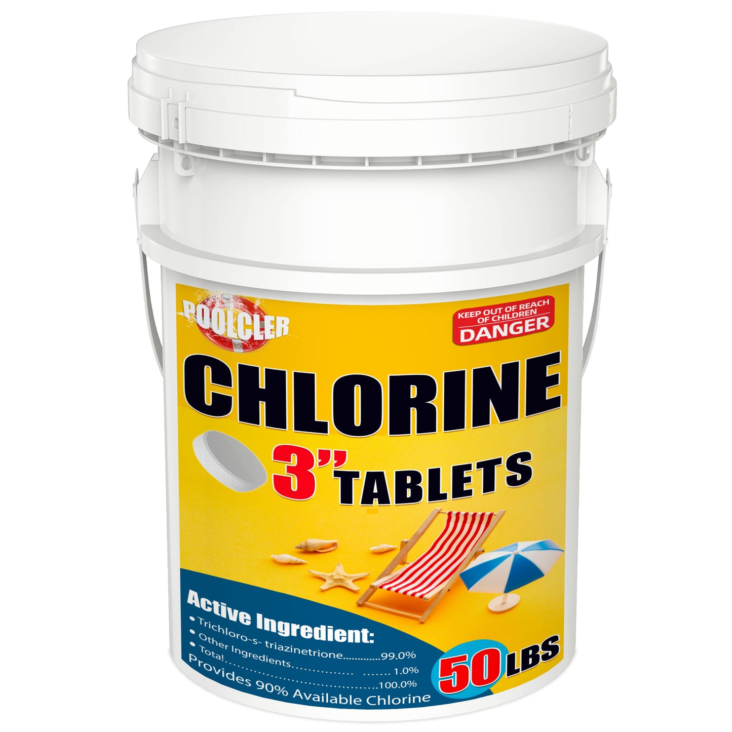 PoolCler - 50 lbs 3 Inch Chlorine Tablets