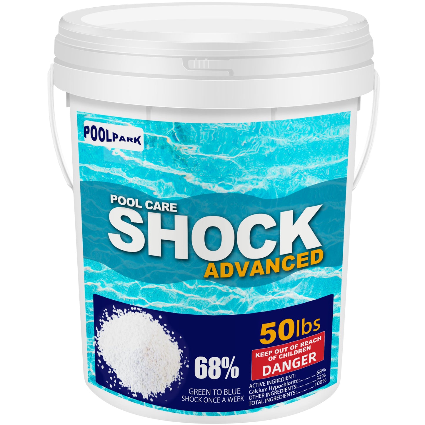 Pool Park 68% Cal-Hypo Granular Sanitizer Pool Shock - 50 lbs
