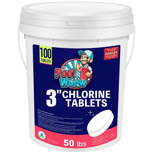 Pool Woow - 50 lbs 3 Inch Chlorine Tablets