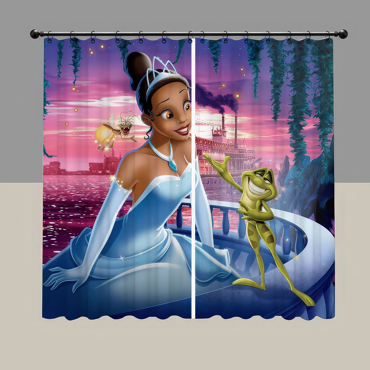 Princess Tiana with Frog Blackout Curtain