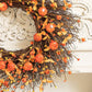 Pumpkin with Leaves Fall Twig Wreath