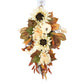 White Pumpkin Sunflower Fall Wreath