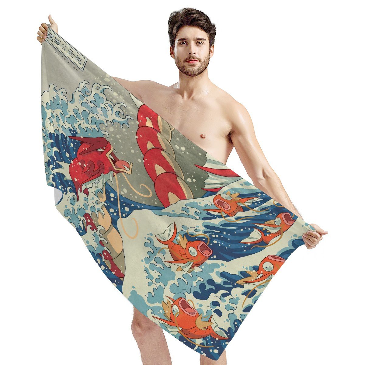 The Great Wave Dragon Beach Towel