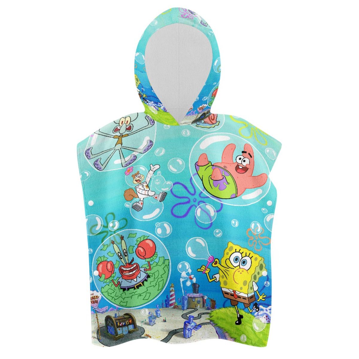 Underwater Square Sponge Hooded Towel