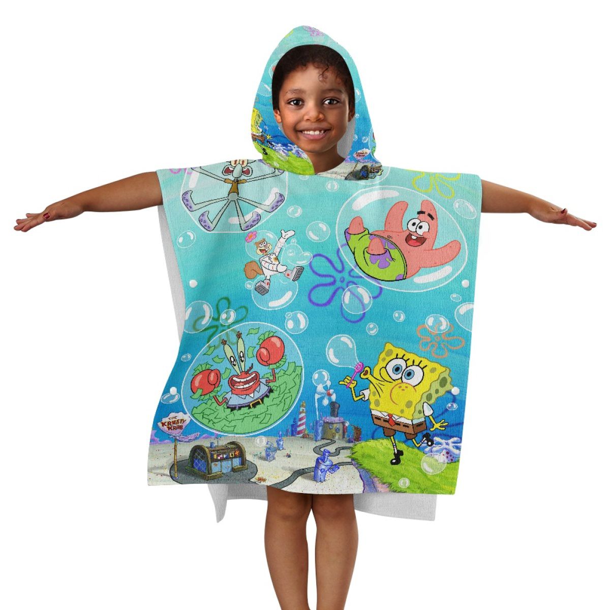 Underwater Square Sponge Hooded Towel