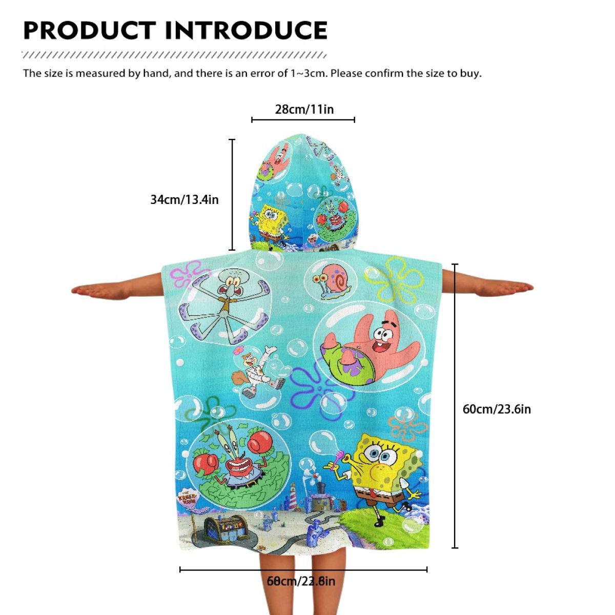 Underwater Square Sponge Hooded Towel