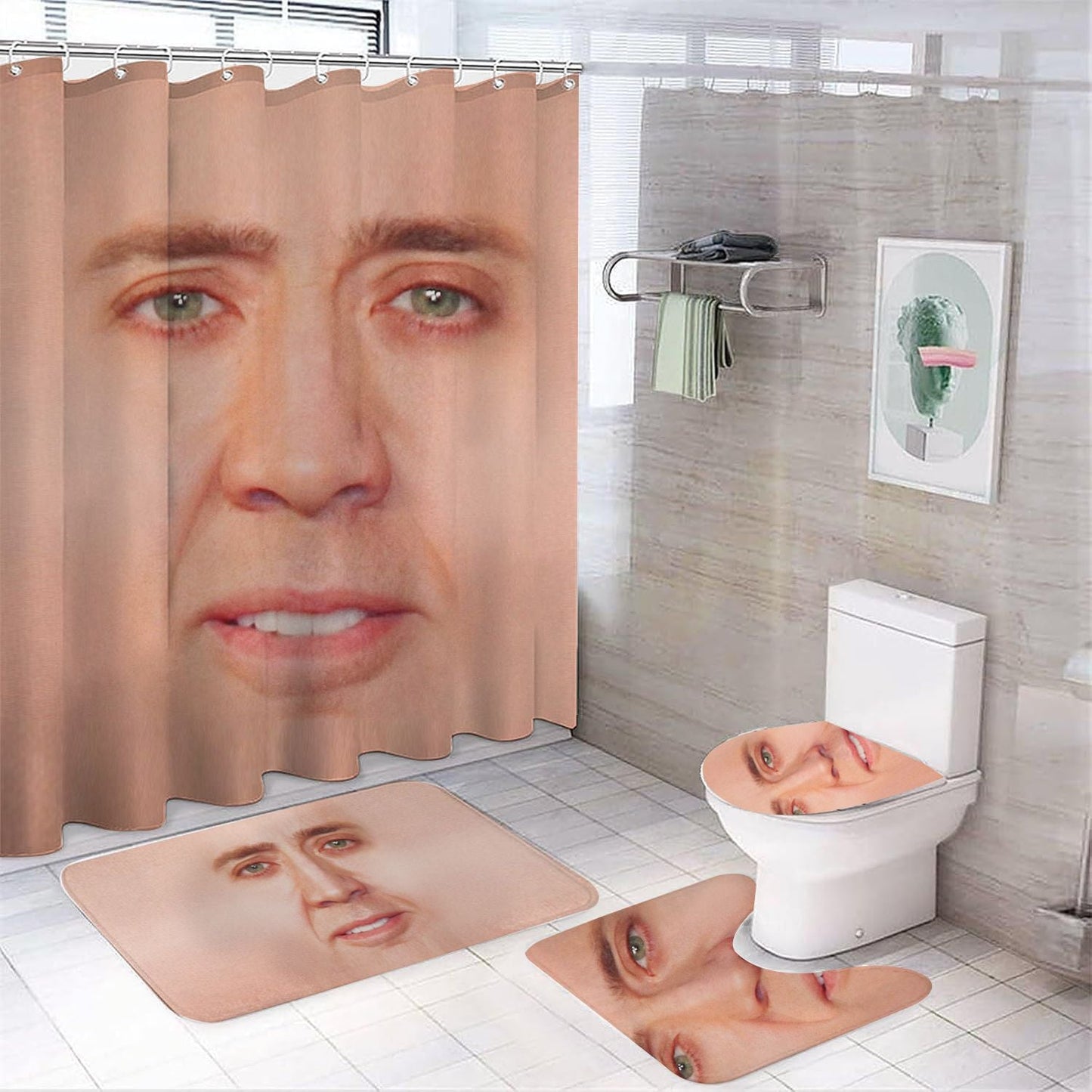 Unique Character Nic Cage Shower Curtain