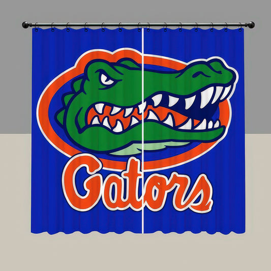florida gator blackout curtains in blue backdrop