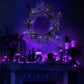 Lighted Blue LED Halloween Bat Wreath