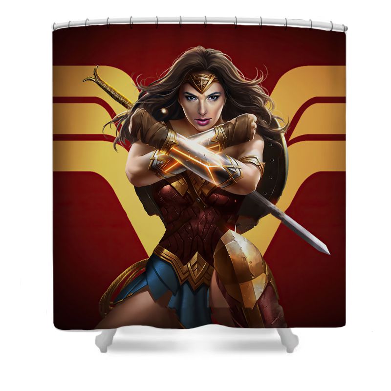 Comic Superhero Anime Wonder Shower Curtain