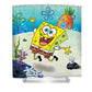Yellow Cartoon Sponge Shower Curtain