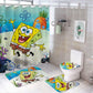 Yellow Cartoon Sponge Shower Curtain