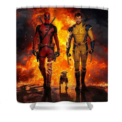 DeadPoo Wolverine Superhero Shower Curtain