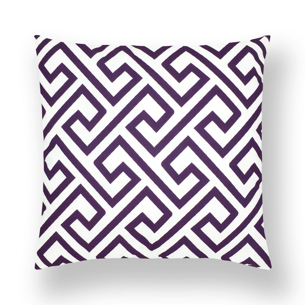 Mid Century Modern Purple Geometric Throw Pillow Covers Set of 6 - 18x18 Inch