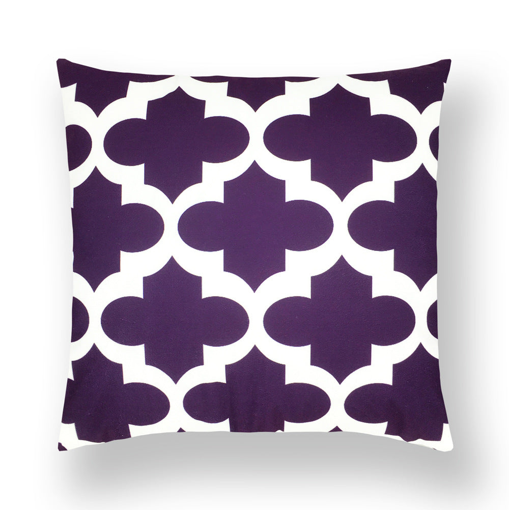 Mid Century Throw Pillow Cover 18x18 Inch Purple Set of 6