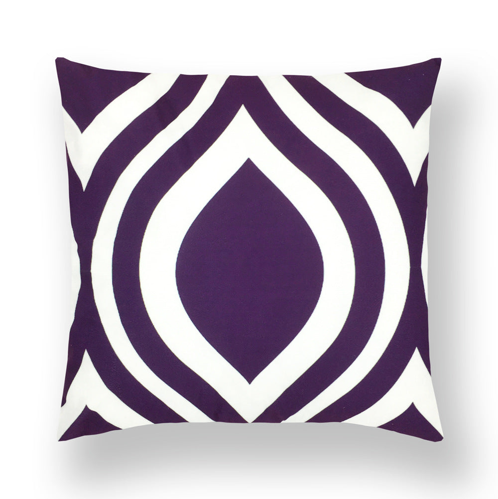 Mid Century Modern Purple Geometric Throw Pillow Covers Set of 6 - 18x18 Inch