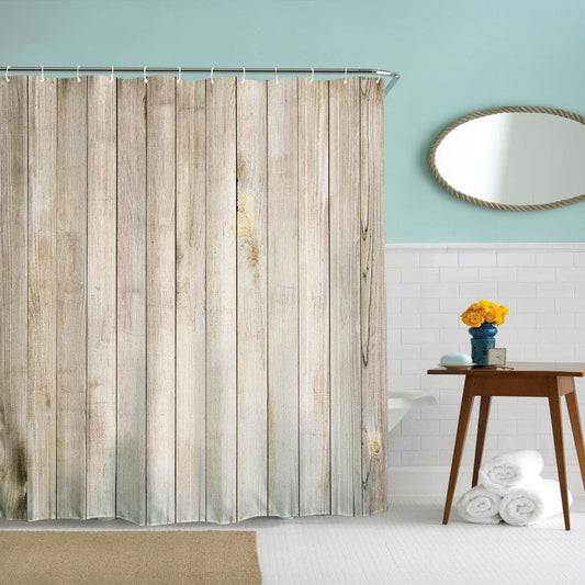 Rustic Country Vintage Wood Door Shower Curtain | Gojeek