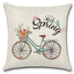 Bicycle Vintage Hello Spring Pillow Cover Set of 4