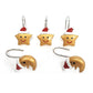 12Pcs Christmas Santa Hat with Golden Star and Moon Shower Curtain Hooks Rings