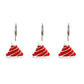 12Pcs Red Christmas Ornament Shower Curtain Hooks Santa Hat with Cabin Holiday Style
