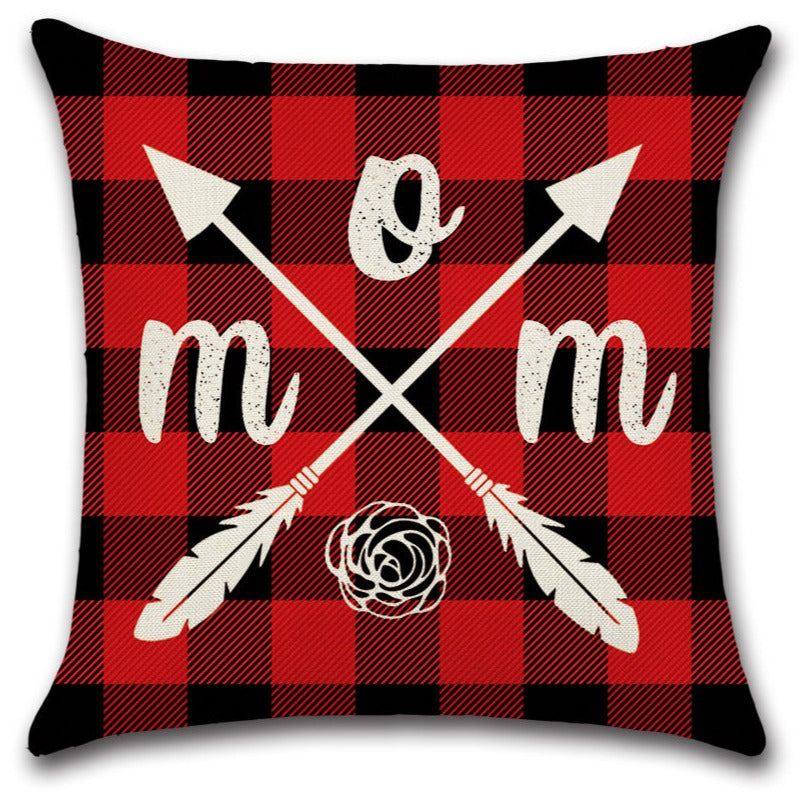 Buffalo Plaid Mothers Day Throw Pillow Cover Set of 4